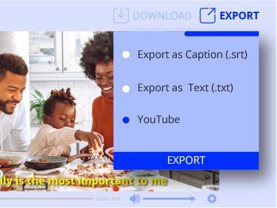 export video to YouTube on Auris AI