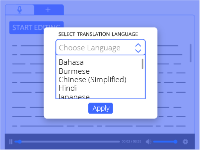 Translate audio on Auris AI