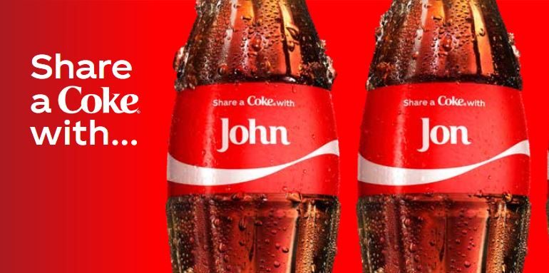 Coca Cola's Share a coke campaign